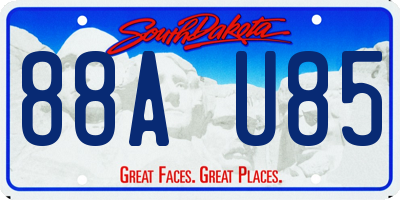 SD license plate 88AU85