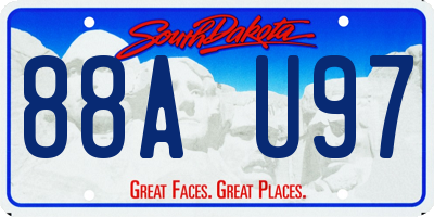 SD license plate 88AU97