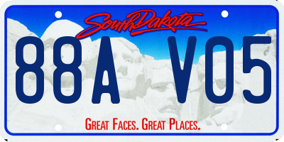 SD license plate 88AV05
