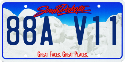 SD license plate 88AV11