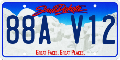 SD license plate 88AV12
