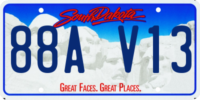SD license plate 88AV13