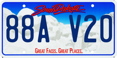SD license plate 88AV20