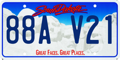 SD license plate 88AV21