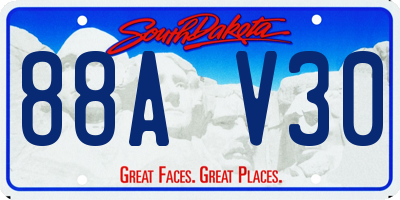 SD license plate 88AV30