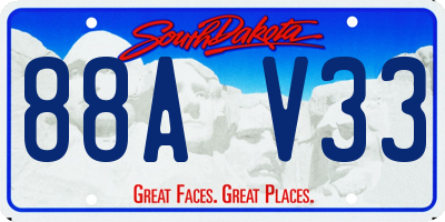 SD license plate 88AV33