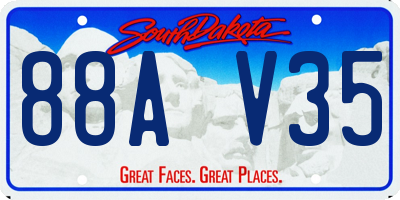 SD license plate 88AV35