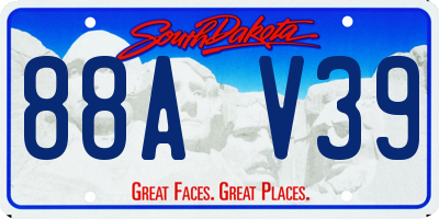 SD license plate 88AV39