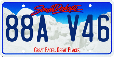 SD license plate 88AV46