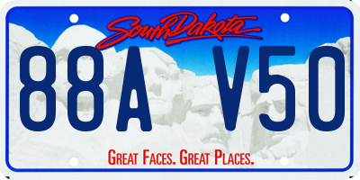 SD license plate 88AV50