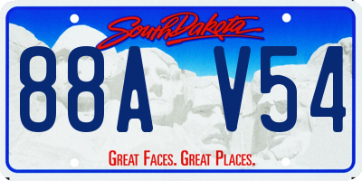 SD license plate 88AV54