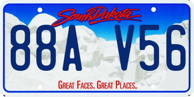 SD license plate 88AV56
