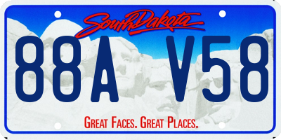 SD license plate 88AV58