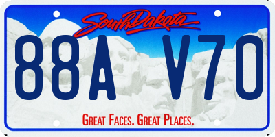 SD license plate 88AV70