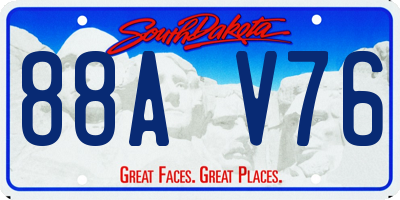 SD license plate 88AV76