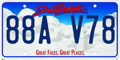 SD license plate 88AV78