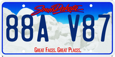 SD license plate 88AV87