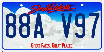 SD license plate 88AV97
