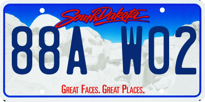 SD license plate 88AW02