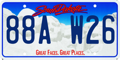 SD license plate 88AW26