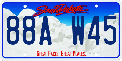 SD license plate 88AW45