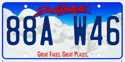 SD license plate 88AW46