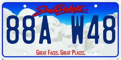 SD license plate 88AW48