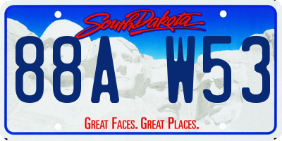 SD license plate 88AW53