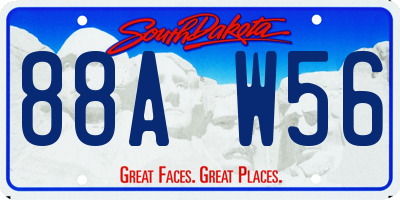 SD license plate 88AW56
