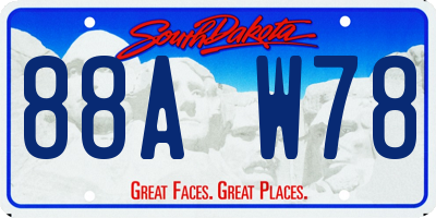 SD license plate 88AW78