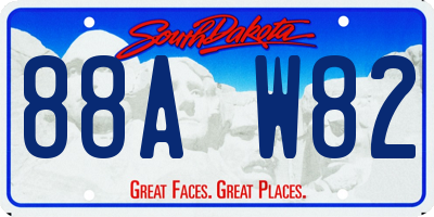SD license plate 88AW82