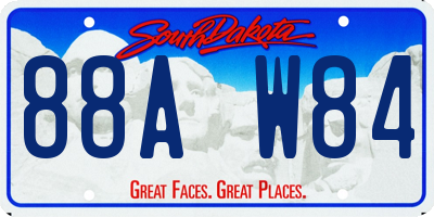 SD license plate 88AW84