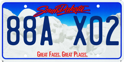 SD license plate 88AX02