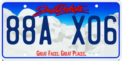 SD license plate 88AX06