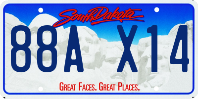 SD license plate 88AX14