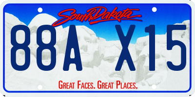 SD license plate 88AX15
