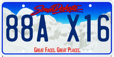 SD license plate 88AX16