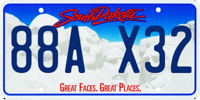 SD license plate 88AX32