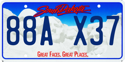 SD license plate 88AX37