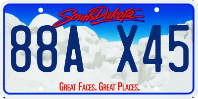 SD license plate 88AX45