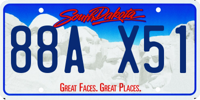 SD license plate 88AX51