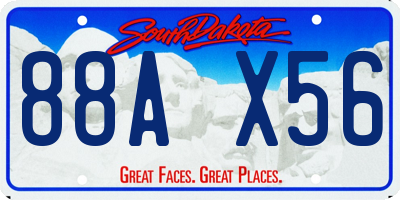 SD license plate 88AX56