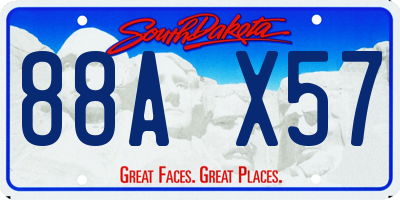 SD license plate 88AX57