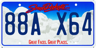 SD license plate 88AX64