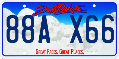 SD license plate 88AX66