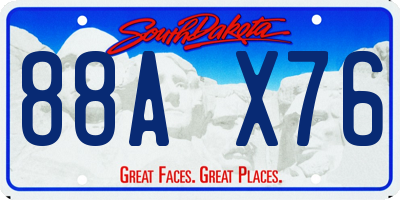 SD license plate 88AX76