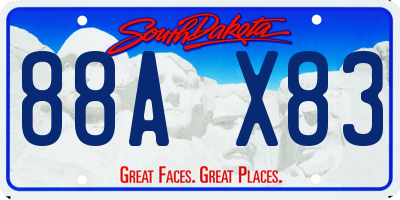SD license plate 88AX83