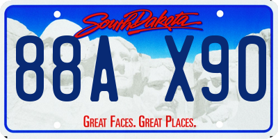 SD license plate 88AX90