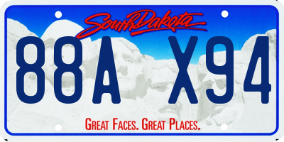SD license plate 88AX94