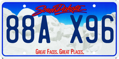 SD license plate 88AX96